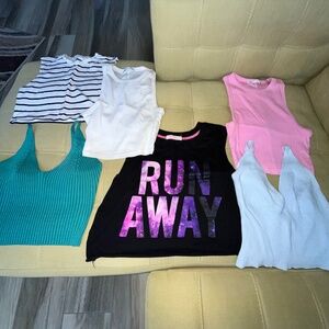 bundle of 6 cropped tank tops size S